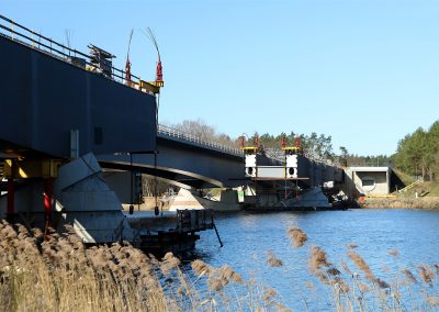 Projekt Petersdorfer Brücke Transport und Aufbau