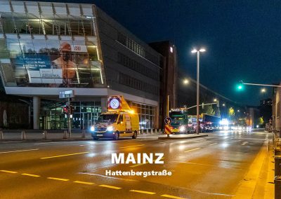 Projekt Mainz Hattenberg Straße, Schwertransport, Genehmigung, Begleitung